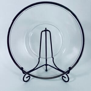 Tiffin-Franciscan Jewel Luncheon Plate Blown Glass Platinum Trim & Verge VTG